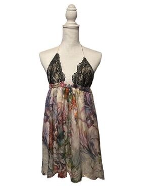 Beach Bunny sheer floral halter dress